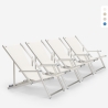 4 chaises de plage pliantes mer accoudoirs aluminium Riccione Gold Lux Promotion