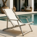4 chaises de plage pliantes mer accoudoirs aluminium Riccione Gold Lux Offre