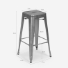 tabouret de bar vintage en métal design industriel style steel stale 78cm 
