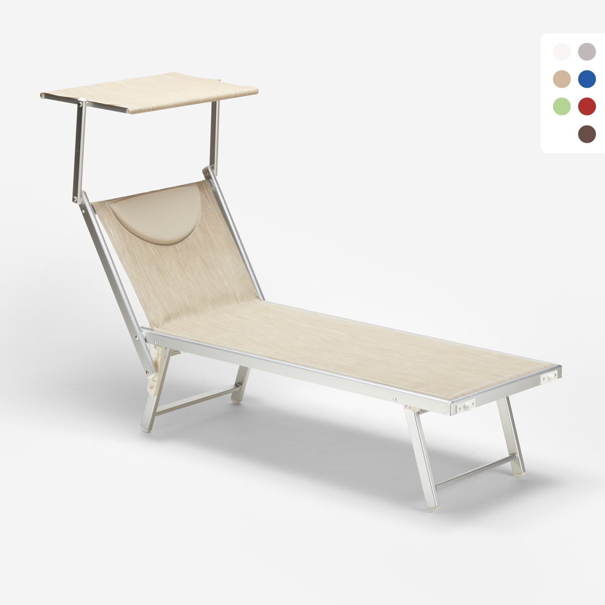 Bain de soleil transat de plage professionnel pare-soleil Santorini 