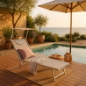 2 transats de plage bain de soleil professionnels en aluminium Santorini Remises