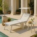 4 transats de plage bain de soleil professionnels en aluminium Santorini 