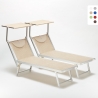2 transats de plage bain de soleil professionnels en aluminium Santorini Promotion