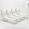 4 transats de plage bain de soleil professionnels en aluminium Santorini 