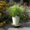 Chariot rond pour plantes en bois avec roulettes Remises