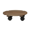 Chariot rond pour plantes en bois avec roulettes 