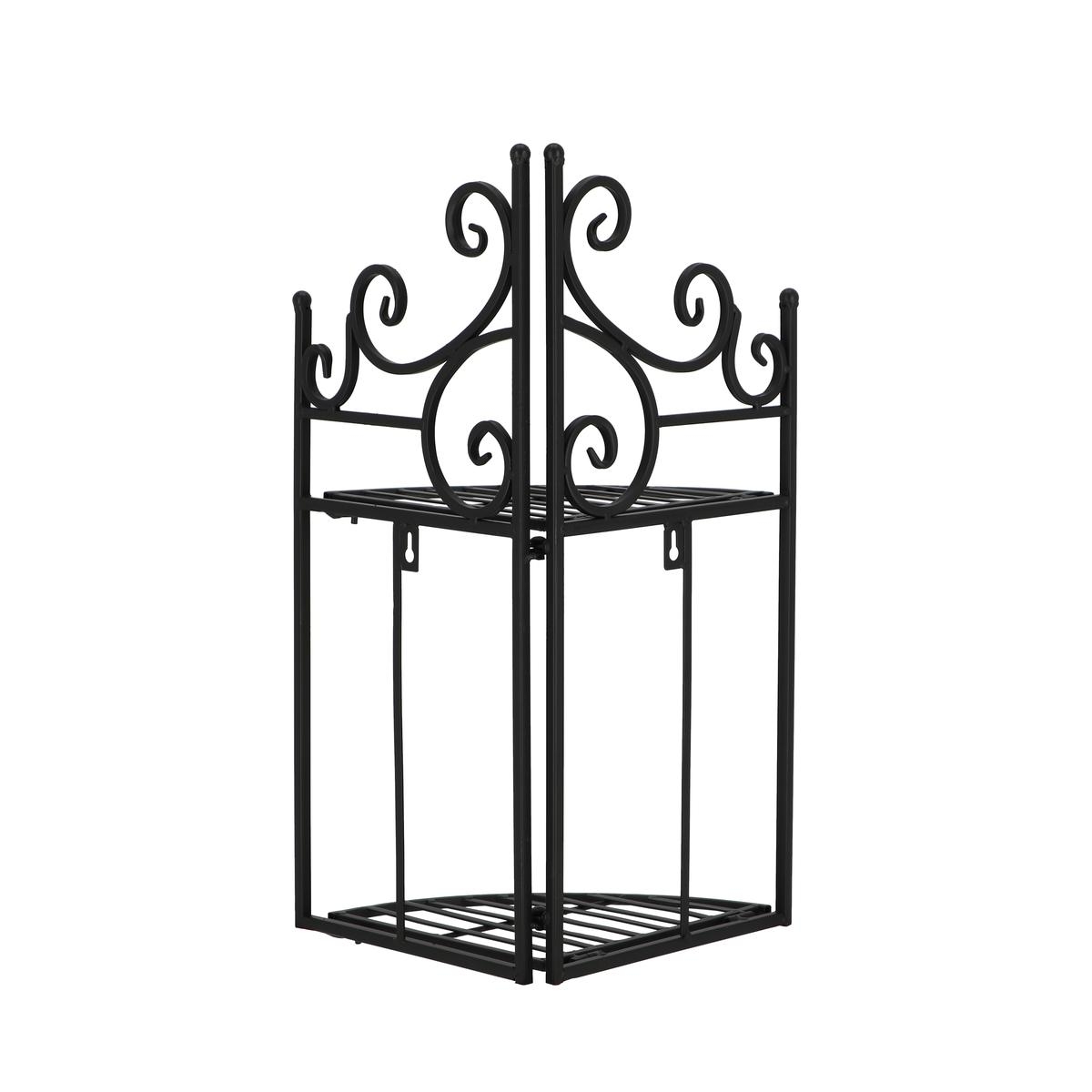 Étagère murale d'angle à 2 niveaux pliable