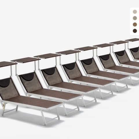 20 transats de plage bains de soleil en aluminium Santorini Limited Edition Promotion