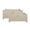 Ensemble de 2 jardinières rectangulaires en bois blanc pour jardin terrasse Promotion