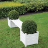 Banc extérieur de jardin en bois avec jardinières Vente