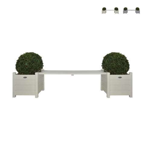 Banc extérieur de jardin en bois avec jardinières Promotion