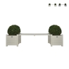 Banc extérieur de jardin en bois avec jardinières Promotion