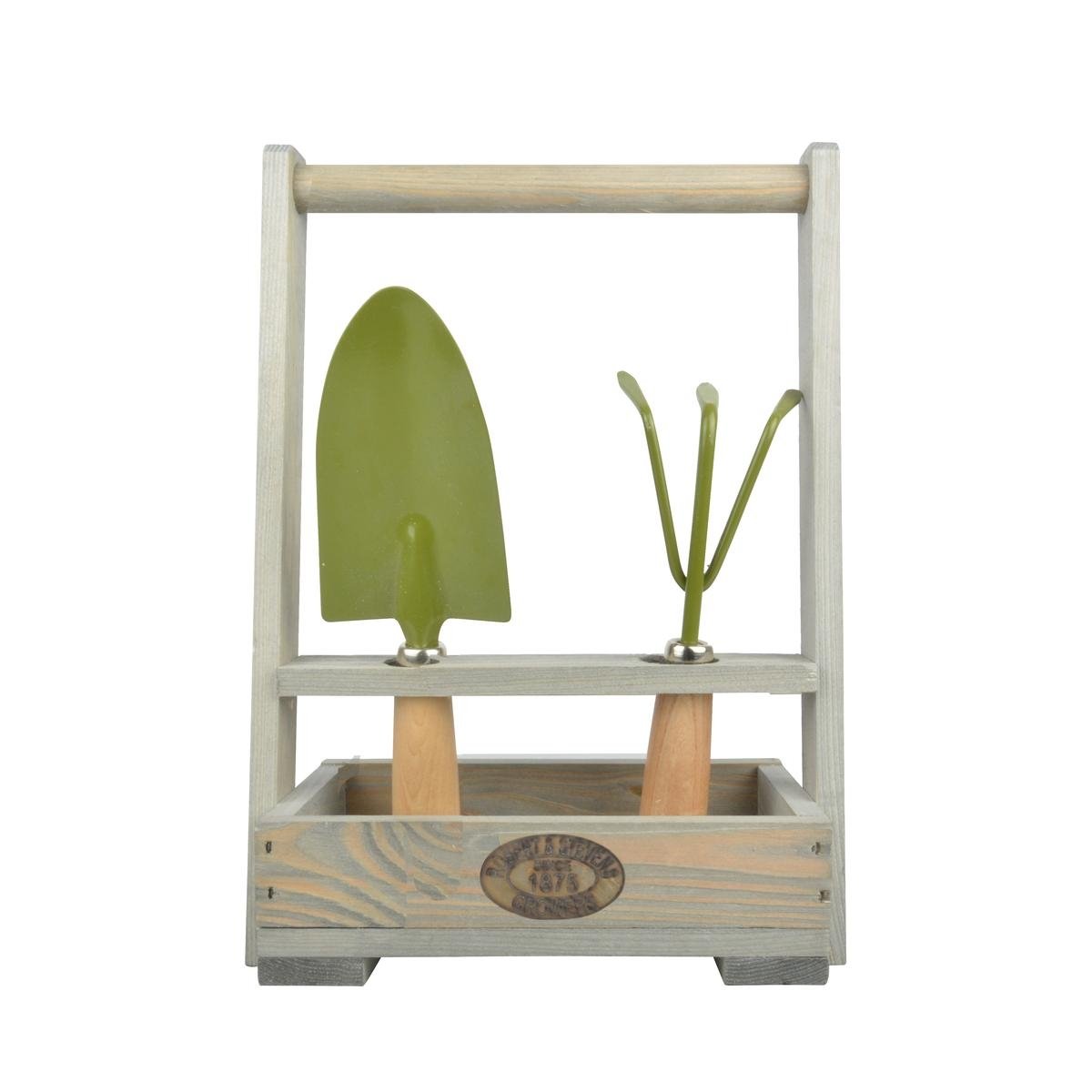 Chariot à outils de jardin avec pelle et sarcleur