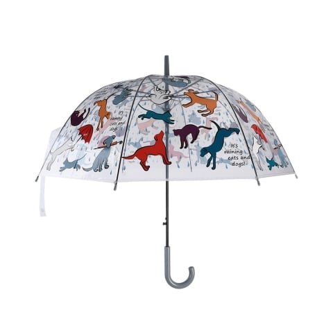 Parapluie transparent avec imprimé chiens et chats Promotion