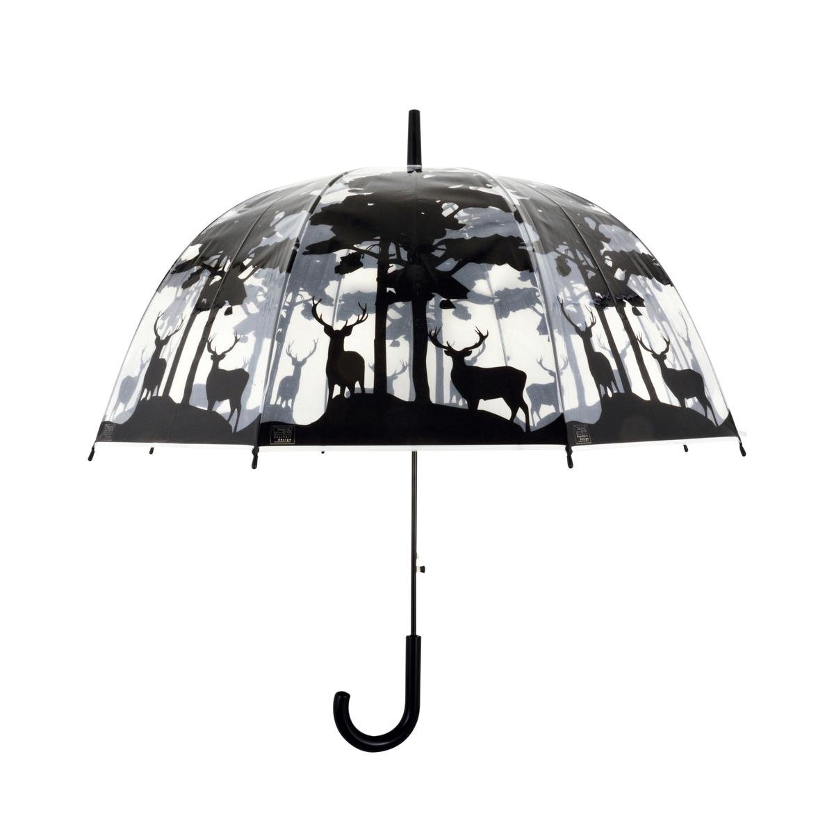 Parapluie transparent avec motif forêt et cerfs Promotion Parapluie transparent avec motif forêt et cerfs Promotion