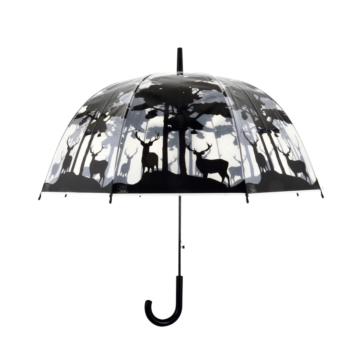 Parapluie transparent avec motif forêt et cerfs
