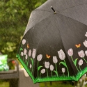 Parapluie à tulipes changeant de couleur sous la pluie Modèle