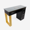 Table manucure esthéticienne noir aspirateur plateau en verre Glamos Offre