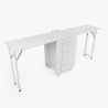 Table manucure peu encombrante Double plateau et Roues Dabol Remises