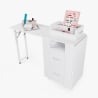 Table manucure peu encombrante Double plateau et Roues Dabol Dimensions