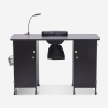 Table manucure avec roues aspirateur lampe blanc noir Talos Catalogue