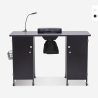 Table manucure avec roues aspirateur lampe blanc noir Talos Promotion