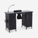 Table manucure avec roues aspirateur lampe blanc noir Talos Réductions