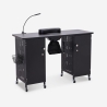 Table manucure avec roues aspirateur lampe blanc noir Talos Réductions