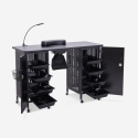 Table manucure avec roues aspirateur lampe blanc noir Talos Choix
