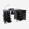 Table manucure avec roues aspirateur lampe blanc noir Talos Choix