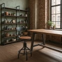 Tabouret de bar cuisine vintage industriel réglable avec dossier Junt Vente