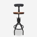 Tabouret de bar cuisine vintage industriel réglable avec dossier Junt Offre