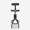 Tabouret de bar cuisine vintage industriel réglable avec dossier Junt Offre