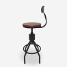Tabouret de bar cuisine vintage industriel réglable avec dossier Junt Remises