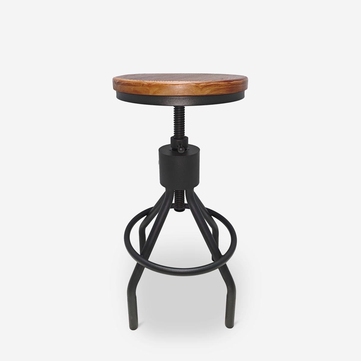 Tabouret de bar industriel en bois et métal réglable à vis Skiv Promotion Tabouret de bar industriel en bois et métal réglable à vis Skiv Promotion