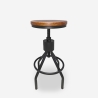 Tabouret de bar industriel en bois et métal réglable à vis Skiv Promotion