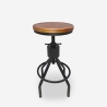 Tabouret de bar industriel en bois et métal réglable à vis Skiv Offre
