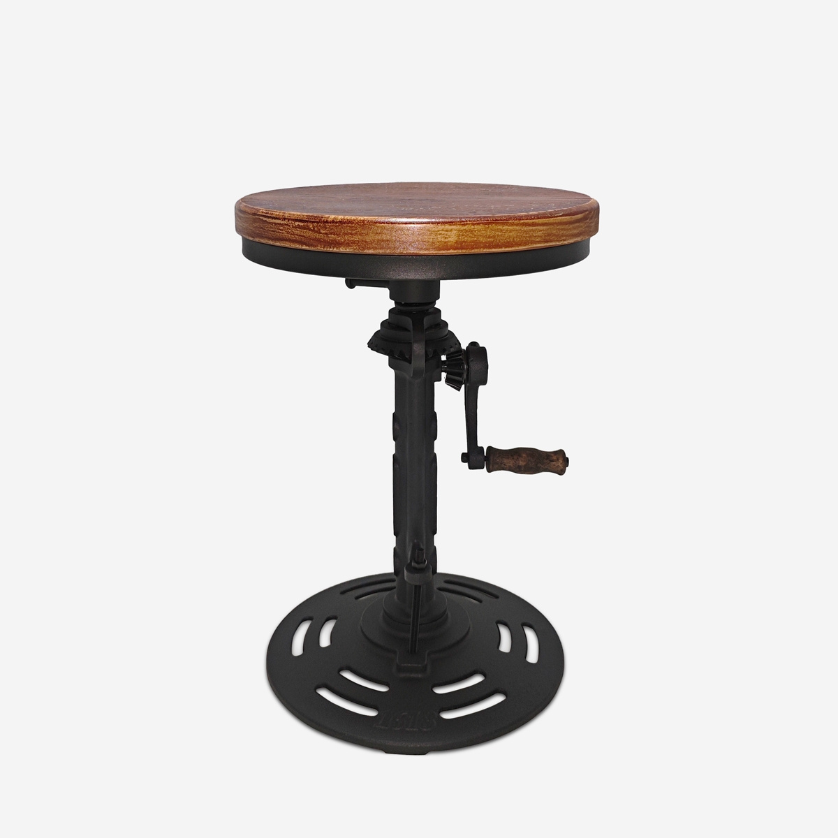 Tabouret vintage de bar industriel réglable avec manivelle Zunor Promotion Tabouret vintage de bar industriel réglable avec manivelle Zunor Promotion