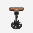 Tabouret vintage de bar industriel réglable avec manivelle Zunor Remises