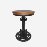 Tabouret vintage de bar industriel réglable avec manivelle Zunor Remises