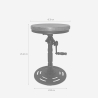 Tabouret vintage de bar industriel réglable avec manivelle Zunor Réductions