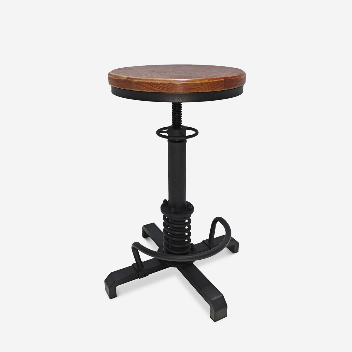 Tabouret de bar réglable à vis de style industriel vintage Helix