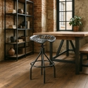 Tabouret en métal noir style vintage industriel réglable Latas Vente