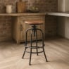 Tabouret de bar vintage industriel réglable avec repose-pieds Klom Vente