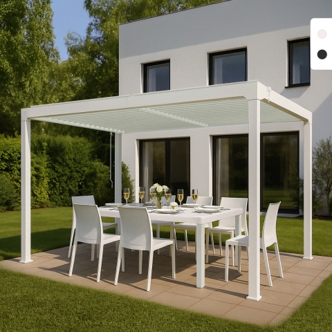 Pergola bioclimatique manuelle de jardin en aluminium 3x4m Trinidad Promotion