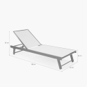 Lot de 4 bains de soleil de jardin en aluminium avec roues Rimini 