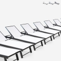 Lot de 20 chaises longues de jardin en aluminium avec roues Rimini Promotion