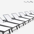 Lot de 20 chaises longues de jardin en aluminium avec roues Rimini Promotion