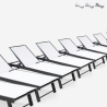 Lot de 20 chaises longues de jardin en aluminium avec roues Rimini Promotion