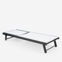 Lot de 20 chaises longues de jardin en aluminium avec roues Rimini 
